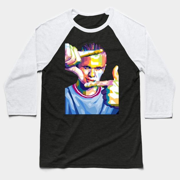 Erling Haaland in WPAP Style Baseball T-Shirt by giltopann